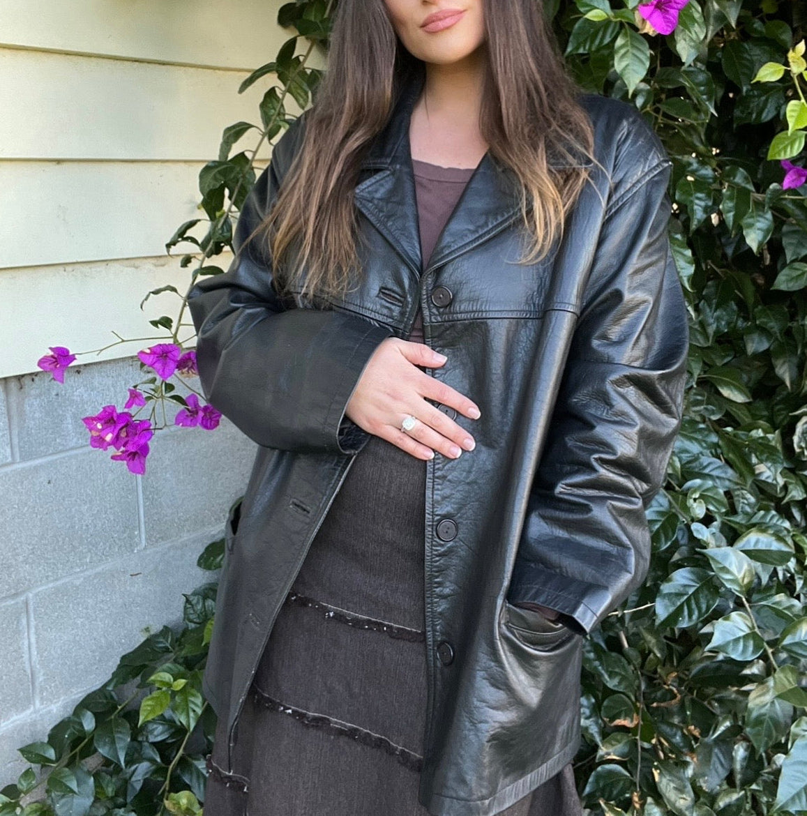 Leather coat