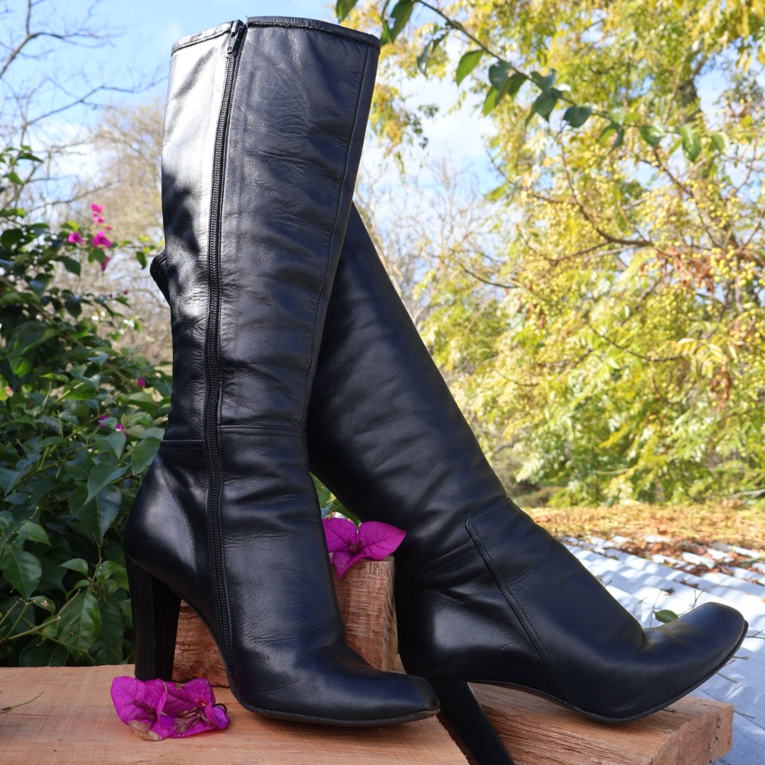 Alberto zago leather knee high boots