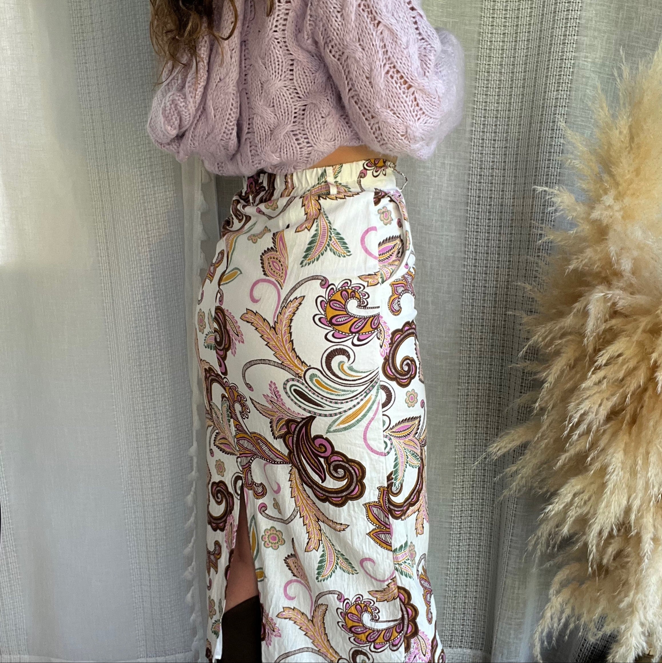 Susan paisley printed midi skirt