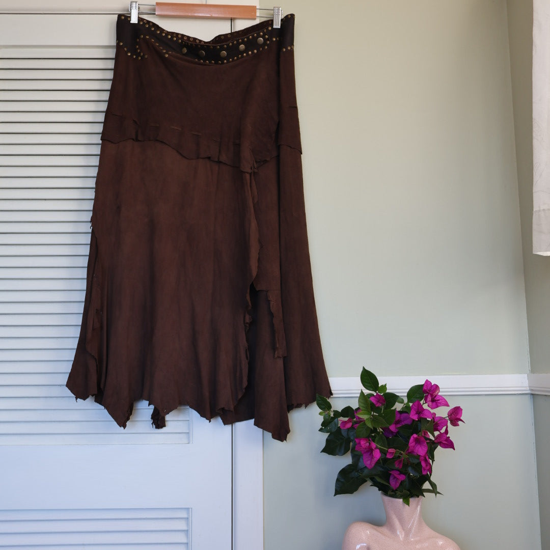 Epic leather wrap skirt