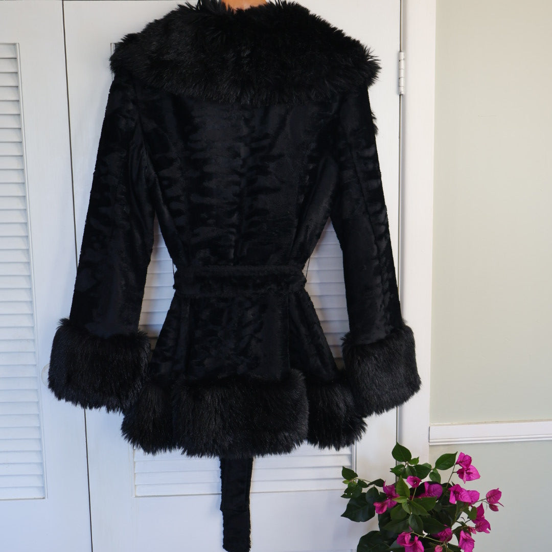 70s Vintage faux fur coat