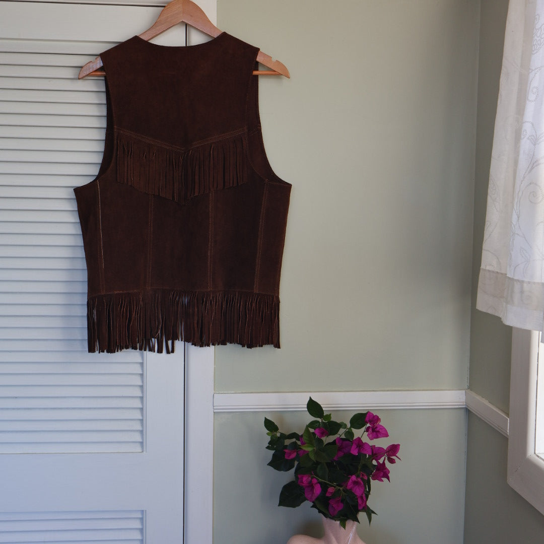 Vintage Leather Tasseled vest