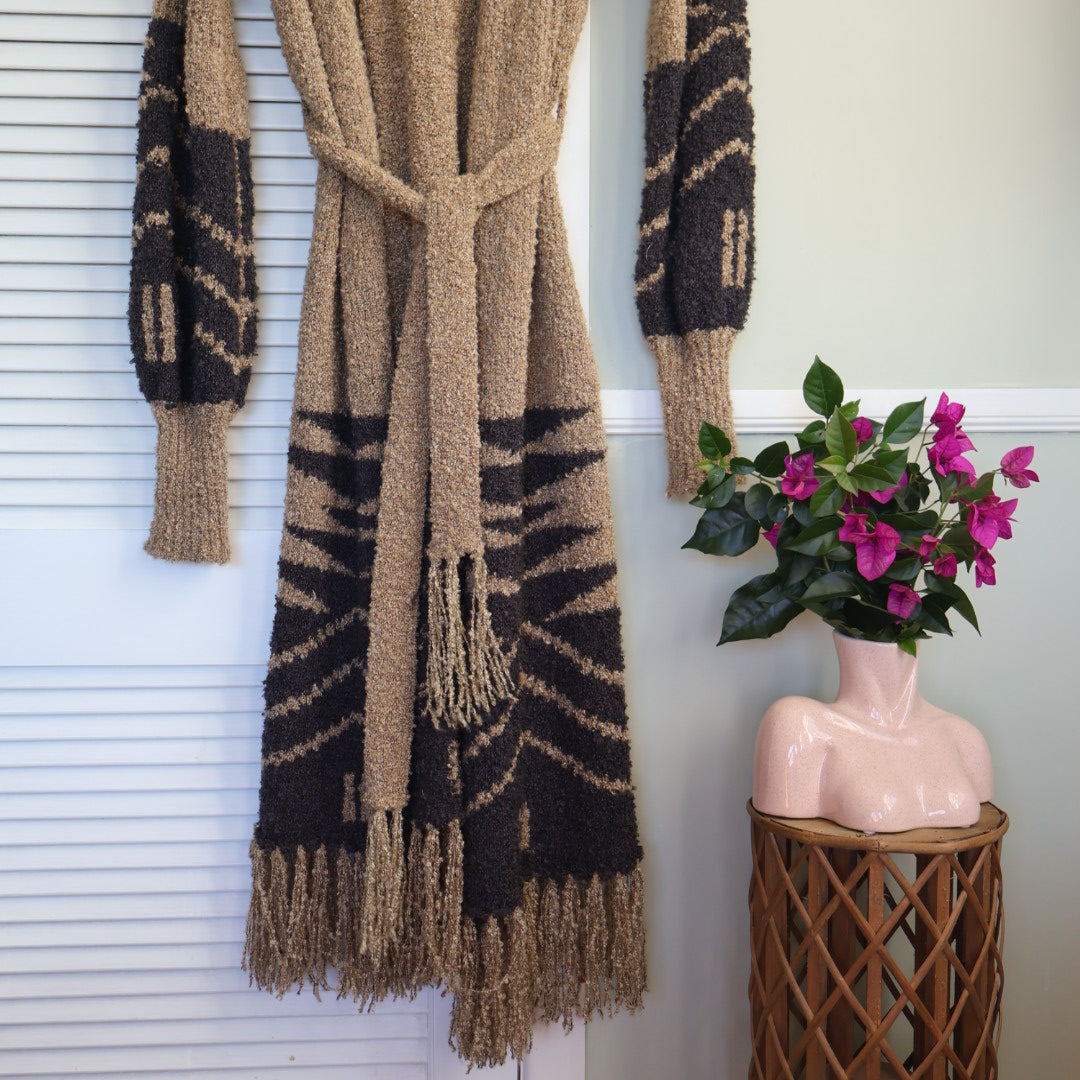 long hooded cardigan