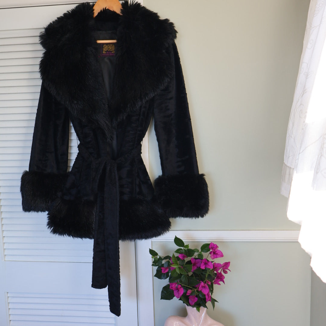 70s Vintage faux fur coat
