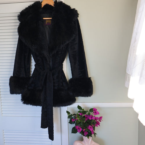 70s Vintage faux fur coat