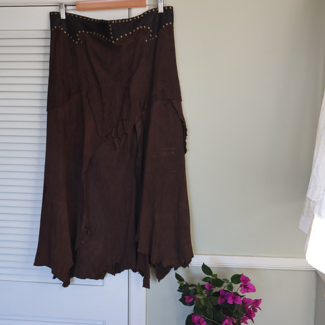 Epic leather wrap skirt
