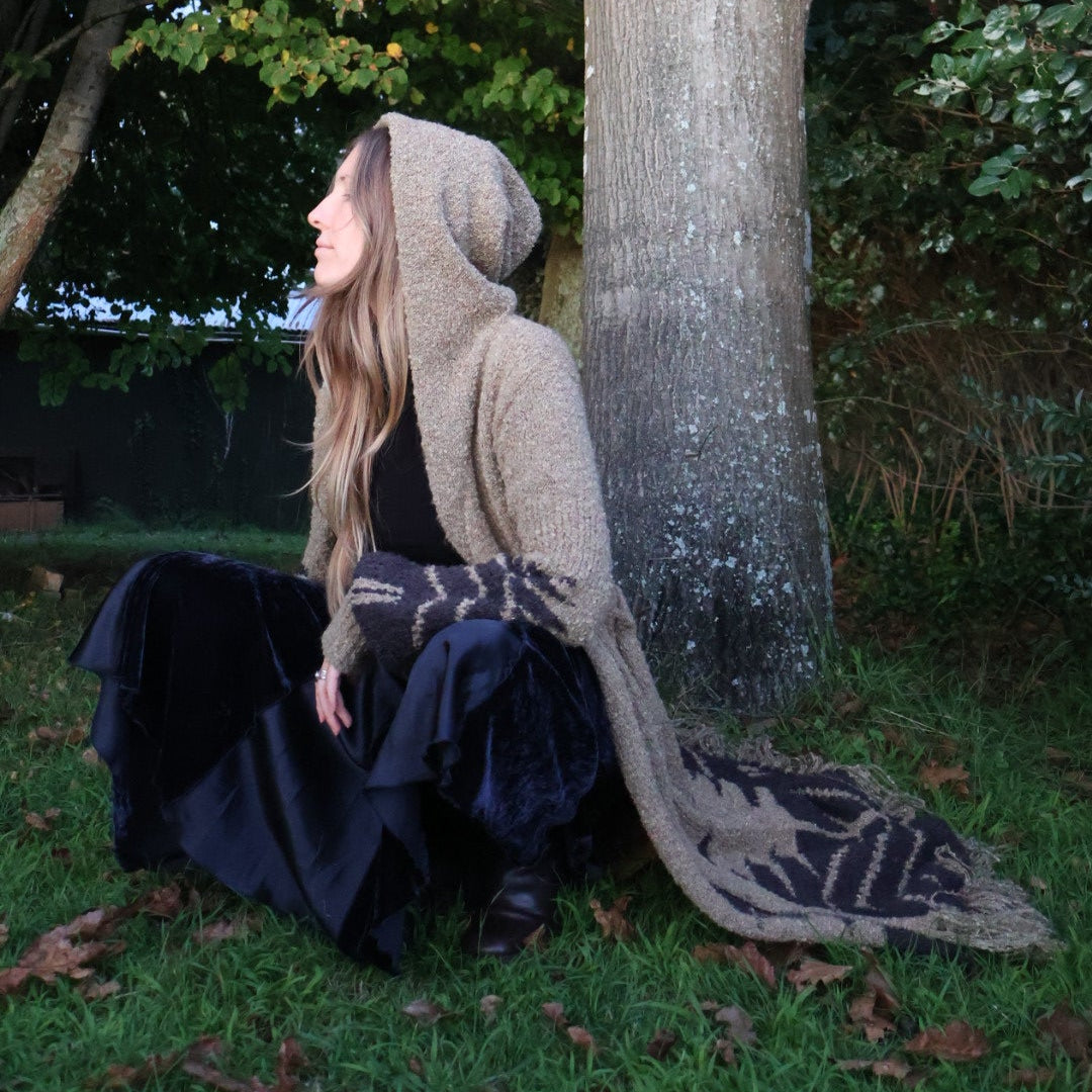 long hooded cardigan