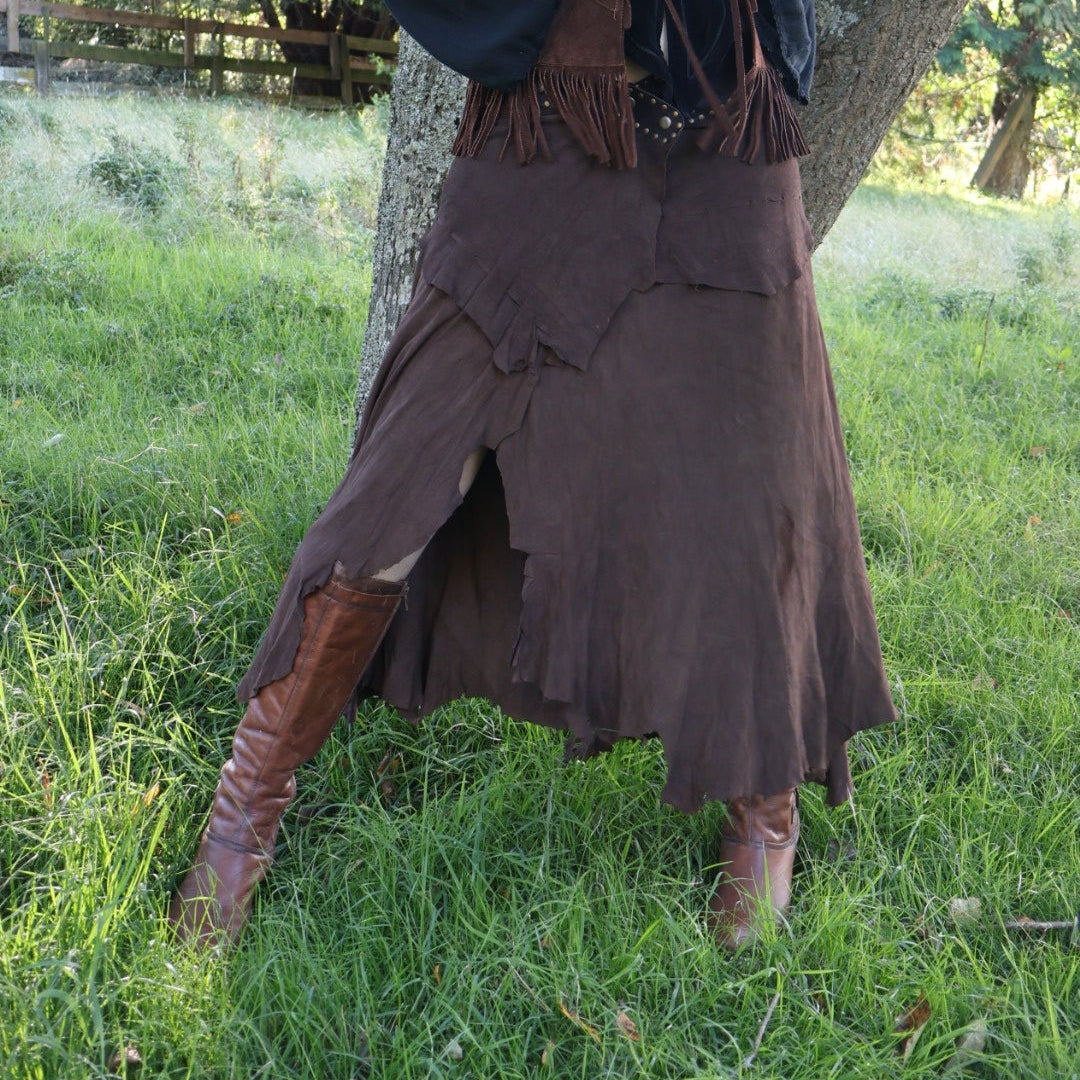 Epic leather wrap skirt