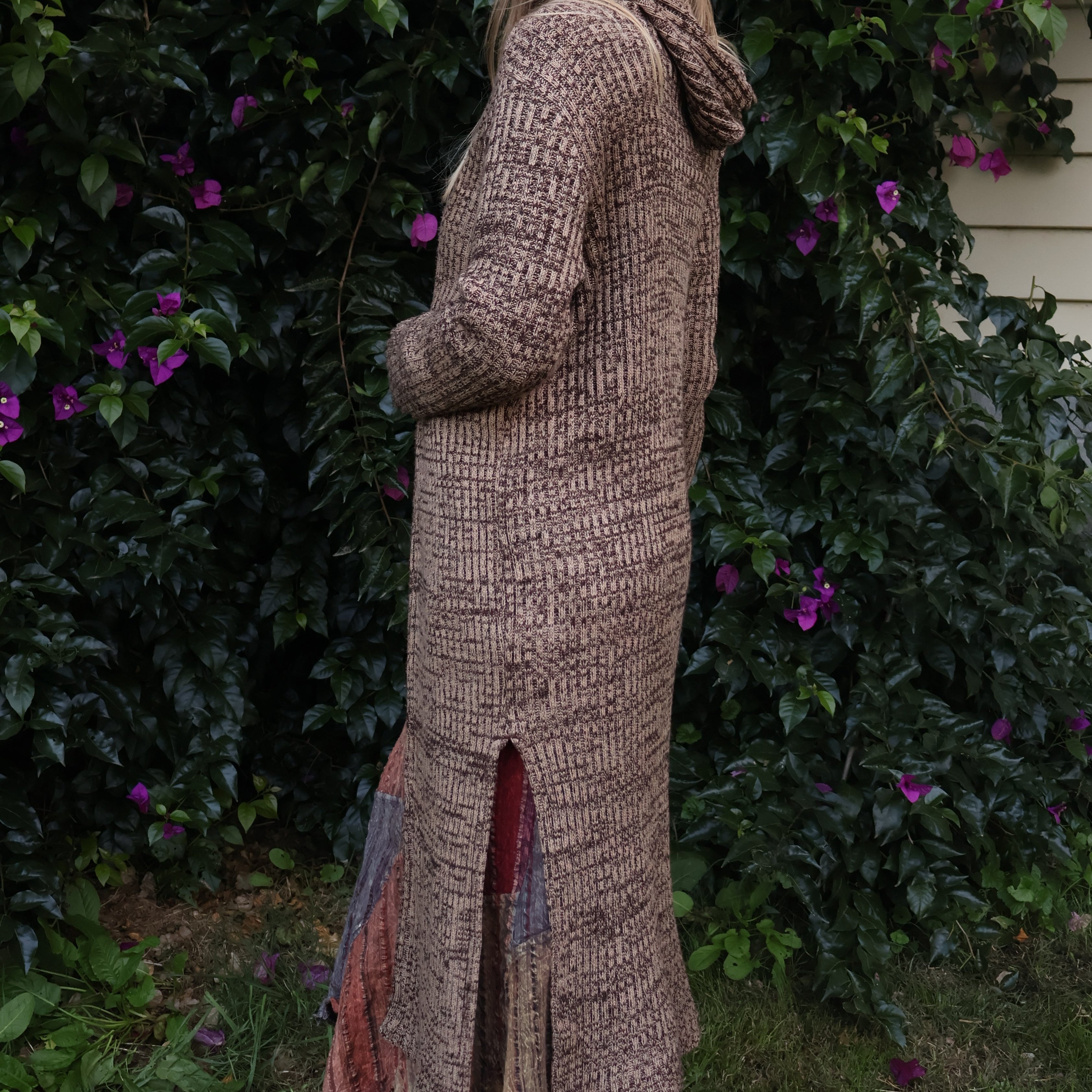 Long knitted cardigan